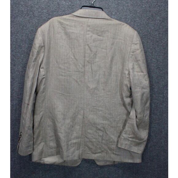 Brooks Brothers Blazer Mens 46R Tan Linen Regent Fit 346 Two Button Sport Coat - Picture 2 of 8